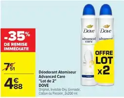 Carrefour Dove Déodorant Atomiseur Advanced Care offre