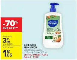 Carrefour Monsavon Gel douche offre
