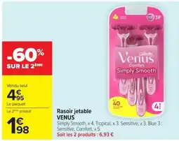 Carrefour Gillette Rasoir jetable VENUS offre