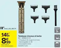 Carrefour NALK&REY Tondeuse cheveux et barbe offre