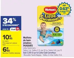 Carrefour HUGGIES Maillots de bain jetables offre