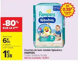 Carrefour Pampers Couches de bain Jetable Splashers offre