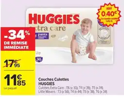 Carrefour HUGGIES Couches Culottes offre