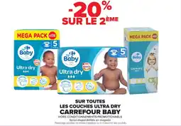 Carrefour Carrefour baby sur toutes les couches ultra dry offre
