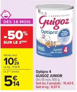 Carrefour Guigoz Optipro 4 Junior offre