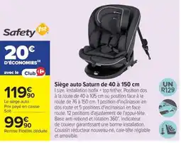 Carrefour Safety 1st Siège auto Saturn offre