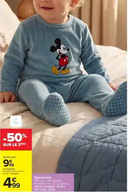 Carrefour Disney baby Pyjama bébé offre