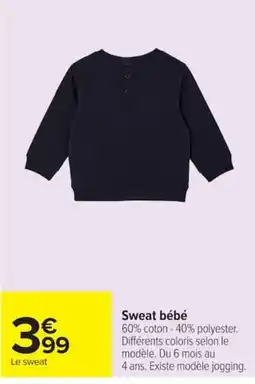 Carrefour Sweat bébé offre