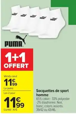 Carrefour PUMA Socquettes de sport homme offre