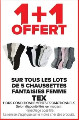 Carrefour TEX Chaussettes fantaisies femme offre