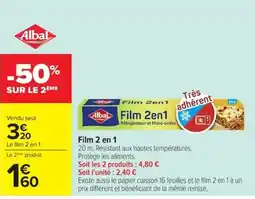 Carrefour Albal Film 2 en 1 offre