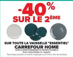 Carrefour Carrefour home vaisselle "essentiel" offre