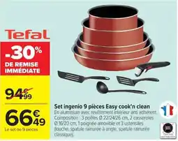 Carrefour Tefal Set ingenio 9 pièces Easy cook'n clean offre