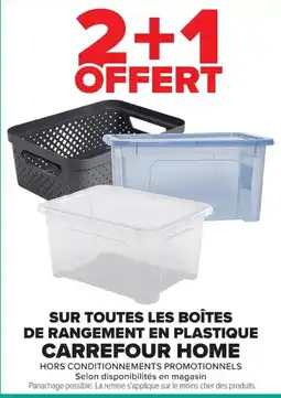 Carrefour CARREFOUR HOME Boîtes de rangement en plastique offre