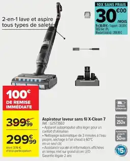 Carrefour X-Clean Aspirateur laveur sans fil offre