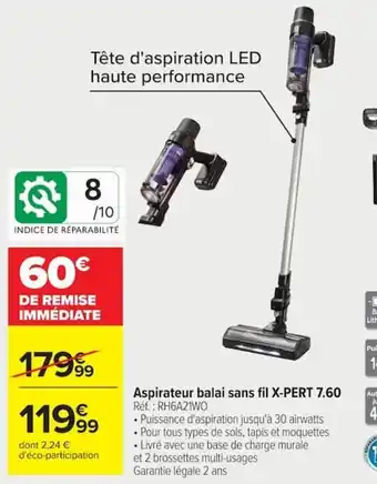 X-PERT Aspirateur balai sans fil 7.60
