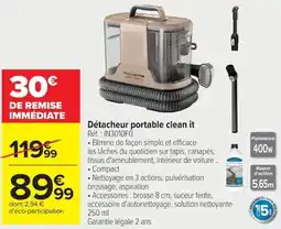 Carrefour Pouventa Détacheur portable clean it offre