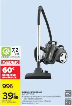Carrefour Medek aspirateur sans sac offre