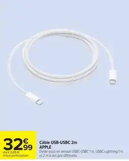 Carrefour APPLE Câble USB-USBC 2m offre