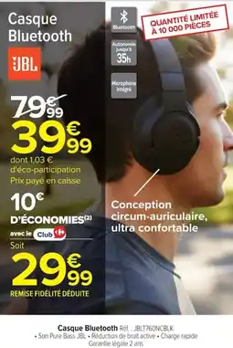 Carrefour Jbl casque bluetooth offre
