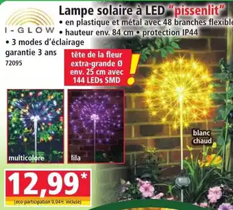 I-GLOW Lampe solaire à LED "pissenlit"