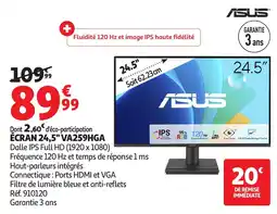 Auchan ASUS ÉCRAN 24,5" VA259HGA offre