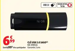 Auchan CLÉ USB 2.0 16GO offre