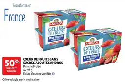 Auchan Andros coeur de fruits sans sucres ajoutes offre