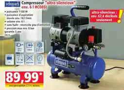 Norma scheppach Compresseur "ultra-silencieux" offre