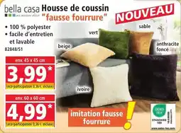 Norma bella casa Housse de coussin "fausse fourrure" offre