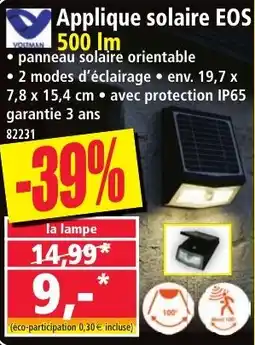 Norma VOLDMAN Applique solaire EOS offre