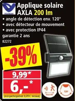 Norma VOUTMAN Applique solaire AXLA 200 lm offre