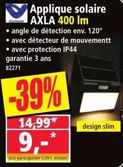 Norma VOITMAN Applique solaire AXLA offre