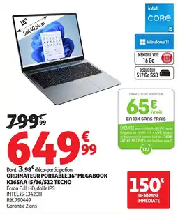 Auchan TECNO MEGABOOK offre