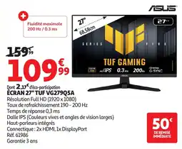 Auchan ASUS ÉCRAN 27" TUF VG279Q5A offre