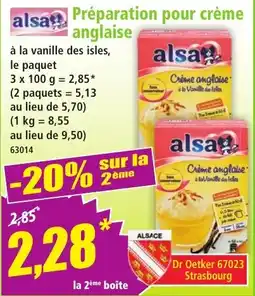 Norma alsa Crème anglaise offre