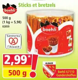 Norma boehli Sticks et bretzels offre