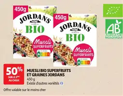 Auchan Jordans muesli superfruits et graines offre