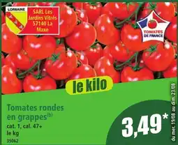 Norma TOMATES DE FRANCE Tomates rondes en grappes offre