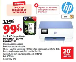 Auchan HP IMPRIMANTE ENVY PHOTO 7231 offre