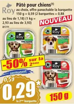 Norma Roy Pâté pour chiens offre