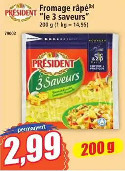 Norma PRÉSIDENT Fromage râpé offre