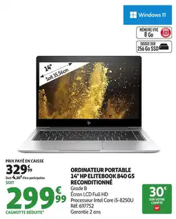 Auchan HP ORDINATEUR PORTABLE 14" ELITEBOOK 840 G5 offre