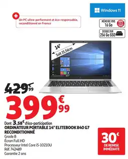 Auchan HP ORDINATEUR PORTABLE 14" ELITEBOOK 840 G7 offre