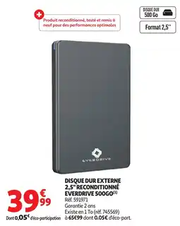 Auchan EVERDRIVE DISQUE DUR EXTERNE offre