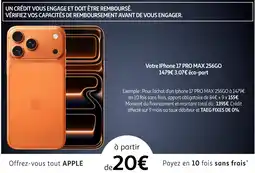 Auchan iPhone 17 PRO MAX 256GO offre