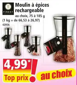 Norma FINEST GOURMET Moulin à épices rechargeable offre