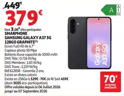 Auchan SAMSUNG GALAXY A37 5G offre