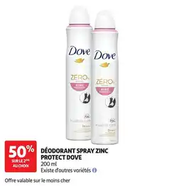 Auchan Dove Déodorant Spray Zinc Protect offre