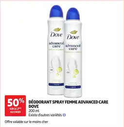 Auchan Dove Déodorant spray femme advanced care offre